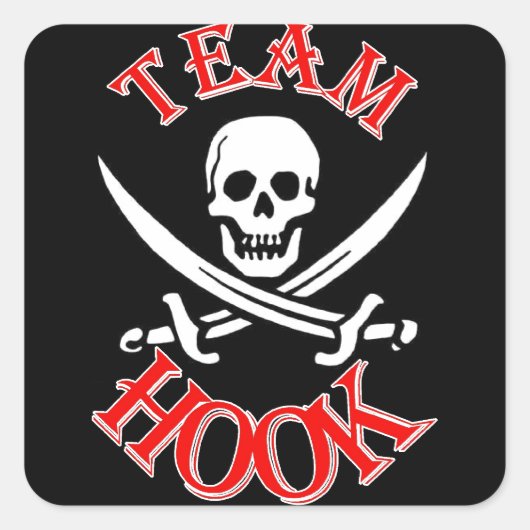 Ich bin bei Captain Hook Quadratischer Aufkleber (Vorderseite)