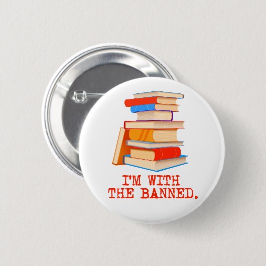 Ich bin bei den verbotenen Büchern Button (Vorne & Hinten)
