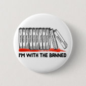 Ich bin bei den verbotenen Büchern Button (Vorderseite)