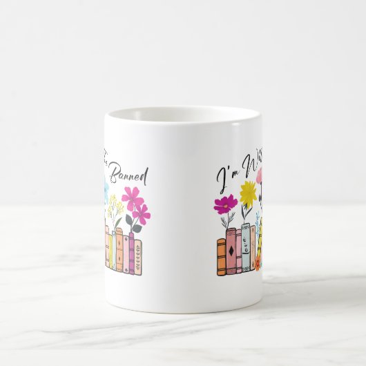 Ich bin bei den verbotenen Büchern Kaffeetasse (Mittel)