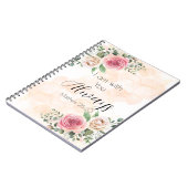 Ich bin bei dir, immer Aquarellfarben-Rose Notizblock (Linke Seite)