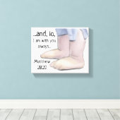 Ich bin bei Ihnen immer Matthew 28 Scripture Art B Leinwanddruck (Insitu (Holzboden))