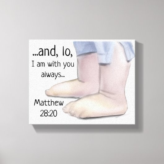 Ich bin bei Ihnen immer Matthew 28 Scripture Art B Leinwanddruck (Vorderseite)