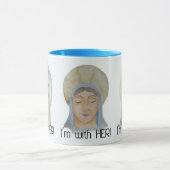 Ich bin bei ihr - gesegnete Mary Blue Tasse (Zentrum)