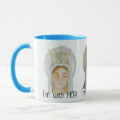 Ich bin bei ihr - gesegnete Mary Blue Tasse (Links)