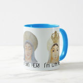 Ich bin bei ihr - gesegnete Mary Blue Tasse (VorderseiteRechts)