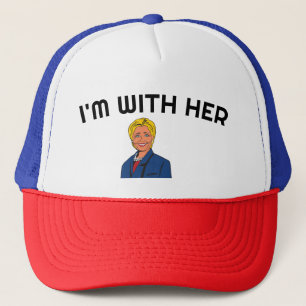 "Ich bin bei ihr" Hilary Clinton Trucker Redneck C Truckerkappe