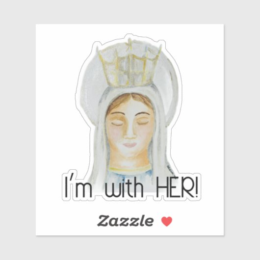 Ich bin bei ihr - Mary, Queen of Heaven Sticker (Blatt)