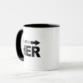 Ich bin bei ihr (rechts) tasse (Vorderseite Links)