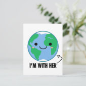 Ich bin bei ihr - Tag der Erde Postkarte (Stehend Vorderseite)