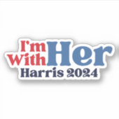 Ich bin bei ihrem Kamala Harris 2024 Vinyl Aufkleber (Vorderseite)