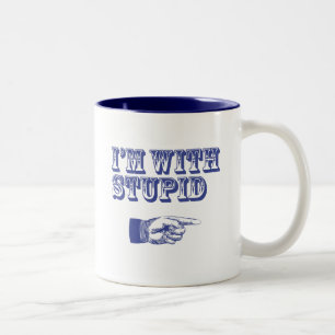 Ich bin bei Stupid Zweifarbige Tasse