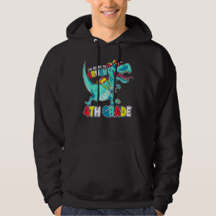 Ich bin bereit, 4. Klasse Comic Stil T-Rex Dino zu Hoodie