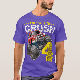 Ich bin bereit, 4 Monster Truck 4. Geburtstag Gi z T-Shirt