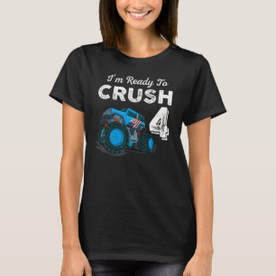 Ich bin bereit 4 Monster Truck 4. Geburtstag Gi zu T-Shirt