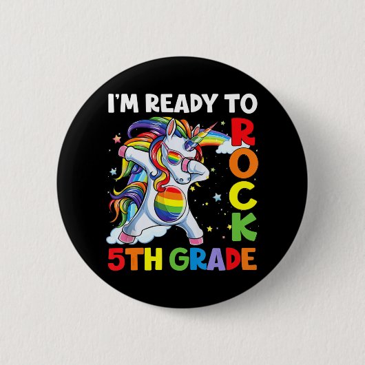 Ich bin bereit, 5. Klasse zurück zur Schule zu hol Button (Vorderseite)