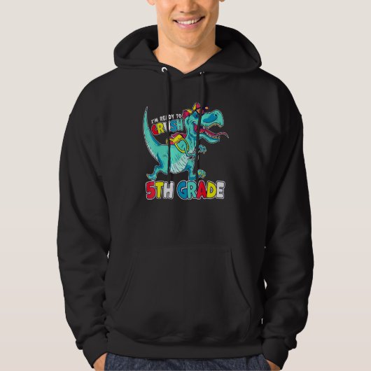 Ich bin bereit, Comic der 5. Klasse T-Rex Dino zu Hoodie (Vorderseite)