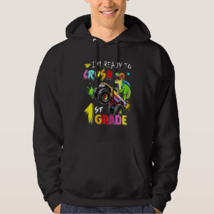 Ich bin bereit, das 1. Grade Dinosaur Monster Tru Hoodie