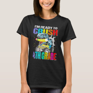 Ich bin bereit, das 4. Grade Monster Truck Dinosau T-Shirt
