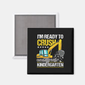 Ich bin bereit, das Baufahrzeug des Kindergartens  Magnet (Vorderseite/Rückseite)