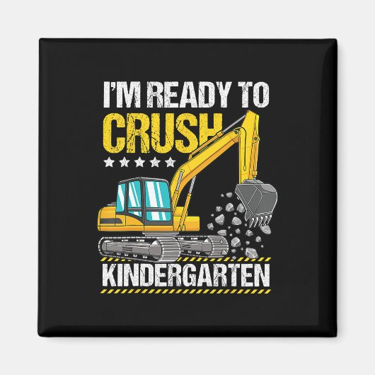 Ich bin bereit, das Baufahrzeug des Kindergartens  Magnet (Vorne)