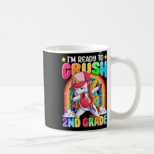 Ich bin bereit, das zweitklassige Dabbing-Einhorn Kaffeetasse (Rechts)