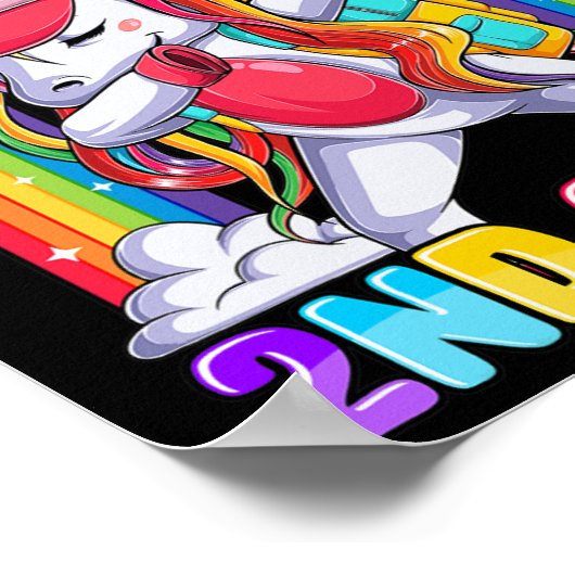 Ich bin bereit, das zweitklassige Dabbing-Einhorn Poster (Ecke)