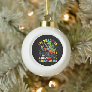 Ich bin bereit, den ersten Tag im Kindergarten zu  Keramik Kugel-Ornament