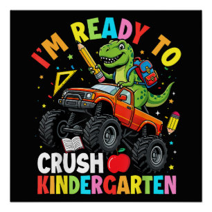 Ich bin bereit, den ersten Tag im Kindergarten zu  Poster