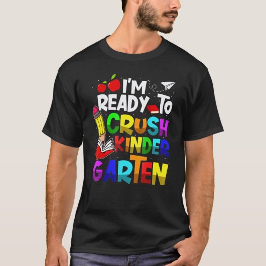 Ich bin bereit, den Kindergarten-Beginn der Schule T-Shirt (Vorderseite)