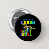 Ich bin bereit, den Kindergarten-Dinosaurier Byck  Button (Vorne & Hinten)