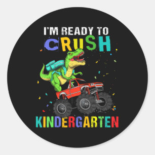 Ich bin bereit, den Kindergarten-Dinosaurier-Ck zu Runder Aufkleber