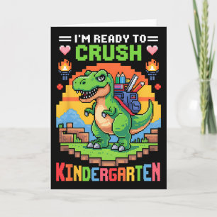 Ich bin bereit, den Kindergarten-Dinosaurier-Gamer Karte