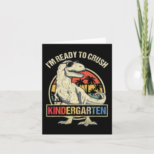 Ich bin bereit, den Kindergarten Dinosaurier-Jungs Karte (Vorderseite)