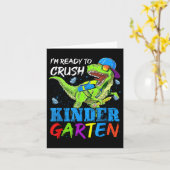 Ich bin bereit, den Kindergarten Dinosaurier-Kinde Karte (Gelbe Blume)