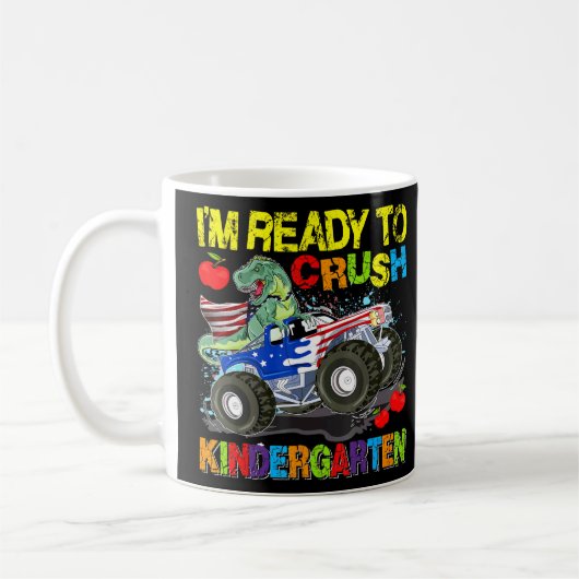 Ich bin bereit, den Kindergarten Dinosaurier Monst Kaffeetasse (Links)