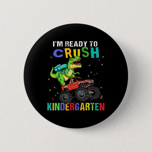 Ich bin bereit, den Kindergarten-Dinosaurier zu me Button (Vorderseite)