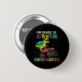 Ich bin bereit, den Kindergarten-Dinosaurier zu me Button (Vorne & Hinten)