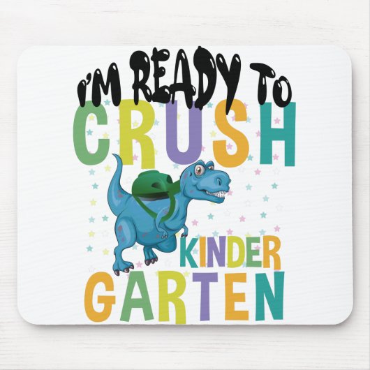 Ich bin bereit, den Kindergarten Dinosaurier zu ze Mousepad (Vorne)