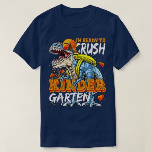 Ich bin bereit, den Kindergarten Dinosaurier zurüc T-Shirt (Design vorne)