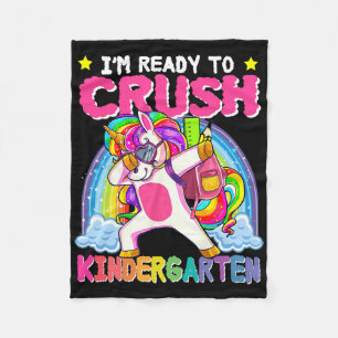 Ich bin bereit, den Kindergarten-Einhorn-Tag zu kn Fleecedecke