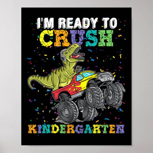 Ich bin bereit, den Kindergarten-Monster-Truck-Din Poster (Vorne)