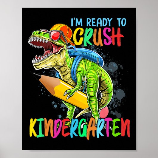 Ich bin bereit, den Kindergarten-T-Rex-Dino zu zer Poster (Vorne)