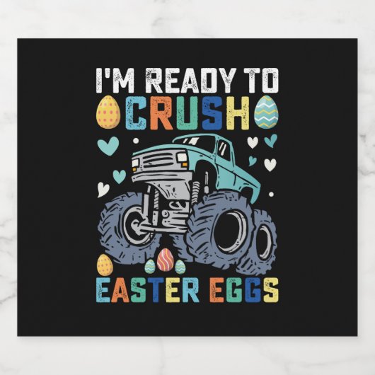 Ich bin bereit, den Ostereier-Monsterlkw zu zerque Bierflaschenetikett (Einzelnes Label)