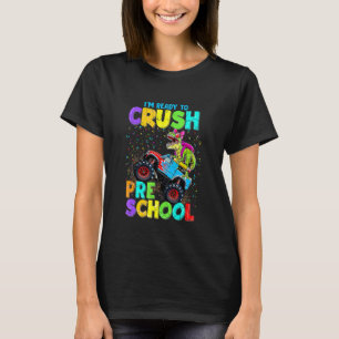 Ich bin bereit, den Pre-K-Monstertruck-Dinosaurier T-Shirt