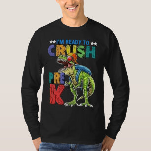 Ich bin bereit, den Pre-K-Monstertruck-Dinosaurier T-Shirt