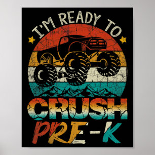 Ich bin bereit, den Pre-k-Monstertruck Vintage-Jun Poster