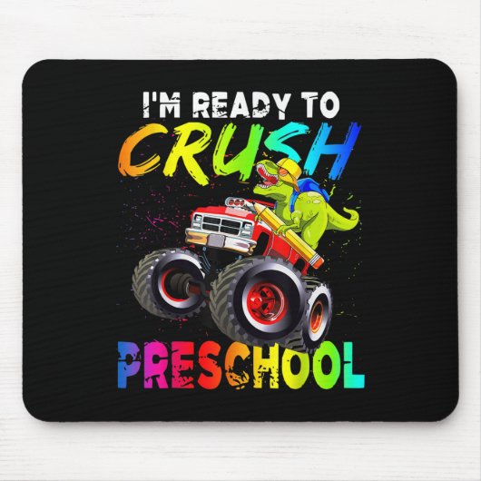 Ich bin bereit, den Vorschul-Monstertruck-Dinosaur Mousepad (Vorne)
