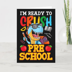 Ich bin bereit, den Vorschul-T-Rex am ersten Tag z Karte