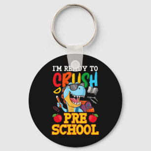 Ich bin bereit, den Vorschul-T-Rex am ersten Tag z Schlüsselanhänger